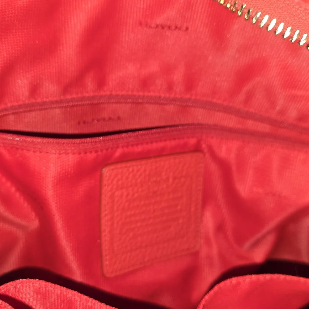 Coach Bold Red Leather Hobo Bag - Picture 8 of 13
